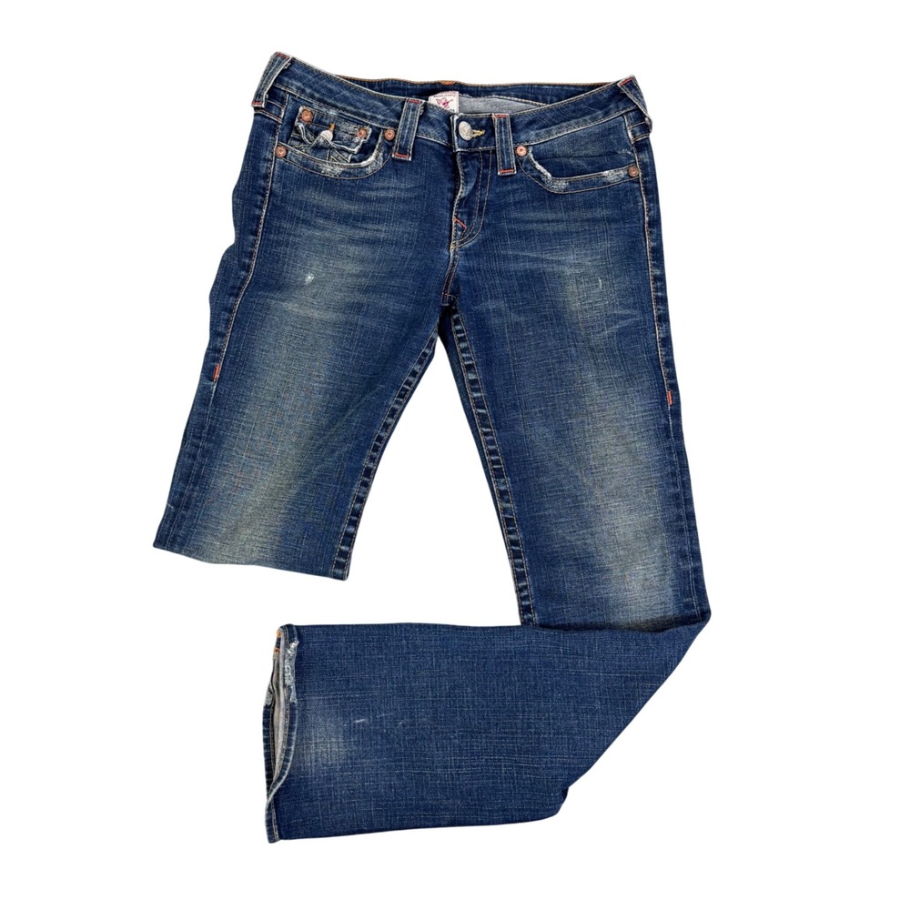 True Religion Billy Jeans Womens 32 Dark Wash Low Rise Straight Leg USA 10-572